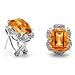 14k White Gold Barrel Cut Citrine and Diamond title=