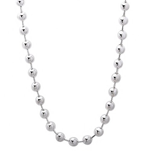 Men's 5mm Solid 925 Sterling Silver Military Ball Chain Necklace