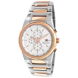 Kenneth Cole Men Dress Sport KC9037 Silver Stainless-Steel Quartz Watch with White Dial