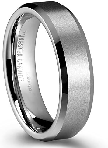Tungsten Carbide ring 6mm Comfort Fit Wedding Bands for Unisex with Matte Finish Center Polished Edge (13)