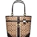 Coach Heritage Signature Stripe Bag Tote 12358 Mahogany Brown