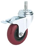 Steelex D2614 3-Inch 150-Pound Threaded Swivel Double Lock Polyurethane Plate Caster