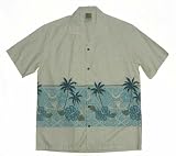Hawaiian Shirts, White Blue Palm