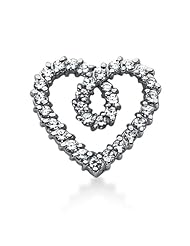 14K Gold Share Prong set Diamond Heart Pendant (2.17 cttw, F - G Color, SI2 Clarity)