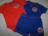 New York Mets 3-piece Infant Creeper and Short Set by Majestic Athletic