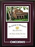 IMAGE OF California State University, Chico Graduate Framed Lithograph w/Diploma Opening in Cherry Wood Frame