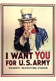 (13x19) I Want You for U.S. Army Uncle Sam WWII War Propaganda Art Print Poster (13x19) I Want You for U.S. Army Uncle Sam WWII War Propaganda Art Print Poster