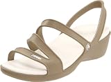 crocs Women's Patricia Wedge Sandal,Khaki/Oyster,7 M US