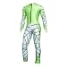 The Men's Performance GS Race Suit with new graphics includes modern geometry and Spyder's signature web pattern. Constructed with advanced performance materials, Spyder quality, and an anatomically designed fit, competitors don't stand a chance. Transform into a webbed racer, taking the slopes by storm. You will bring down the house in this awesomely designed, race effective, Performance GS Race Suit. This Spyder suit created for male ski racers is a definite must for your next run. With this performance suit, your enhancements will be highly noticeable. This race suit is anatomically designed, with style and poise in mind. Created with micro polyester knit banded to a breathable laminate, you will be comfortable and get the amount of flexibility required to race down your favorite hill. Although the special Spyder design created for the Performance GS Race suit provides a unique style, it is also engineered with a sublimation print. For your safety and comfort when approaching the gates, the suit is equipped with forearm, upper arm, thigh and knee pads. These pads are also easily removable for the daring type who feels no pain! This Spyder race suit for men even passes the 30ml FIS test.