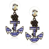 Betsey Johnson In the Navy Anchor Drop Earring