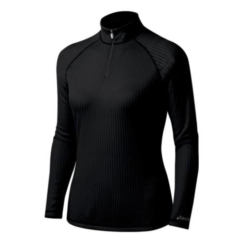 ASICS Women's Rib I Tech 1/2 Zip Pullover,Black,X-Small