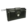 Kenneth Cole Glazed Leather Tab Clutch Womens Wallet (Black)