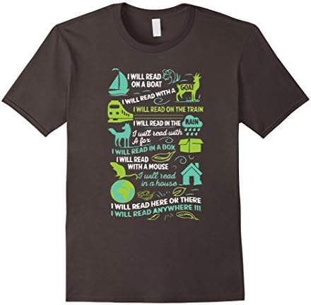 Men's I WILL READ EVERYWHERE Tee Tshirt  Large Asphalt