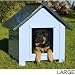 Traditional Dog House - Blue and Grey - Large (Blue/Grey) (36H x 36W x 37D)