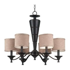 Kenroy Home 90426ORB Accolade Six-Light Chandelier, Oil-Rubbed Bronze with Tan Stripe... by Kenroy Home
