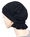 Abbey Cap Womens Chemo Hat Beanie Scarf Turban Headwear for Cancer Cotton Raven Black