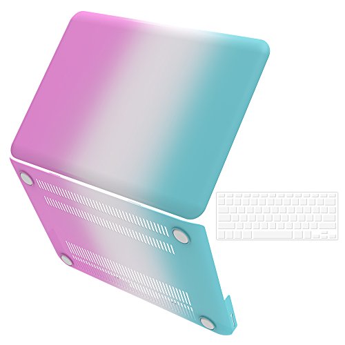 iBenzer Macbook Pro 13" with CD-ROM Plastic Hard Case, Keyboard Cover (Rainbow)