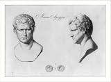 Historic Print (XL): [Marcus Vipsonius Agrippa, 63-12 B.C., 2 bust portraits, profile and full front]