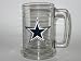 DALLAS COWBOYS 15 ounce GLASS TANKARD MUG with Pewter Logo