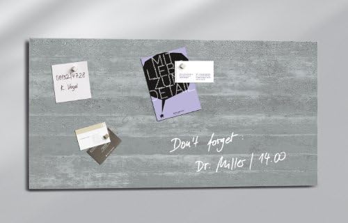 Sigel GL148 Magnetic glass marker board artverum, design fairfaced concrete, 35,83 x18,11"