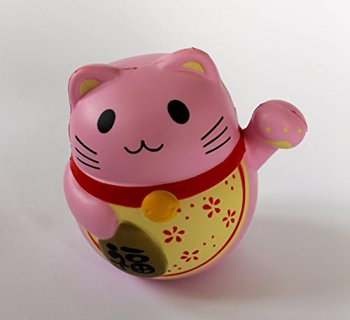Chawa Maneki Neko Squishy Pink Cat Peachy Scent Japanese Lucky Charm Soft and Slow Rising