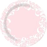 Design Design Parisian Swirls Light Pink Dinner Plate, 8-Count Packages (Pack of 4)
