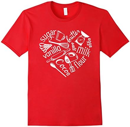 Men's Chef T-shirt  , Sugar vanilla cocon Large Red
