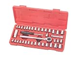 TEKTON 1005 1/4-Inch and 3/8-Inch Drive Socket Set, SAE/Metric, 40-Piece