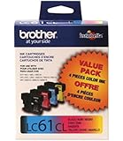 Brother LC61 Ink Cartridge ( Black,Cyan,Magenta,Yellow , 4-Pack )