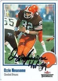 Ozzie Newsome Autographed/Hand Signed Football Card (Cleveland Browns)