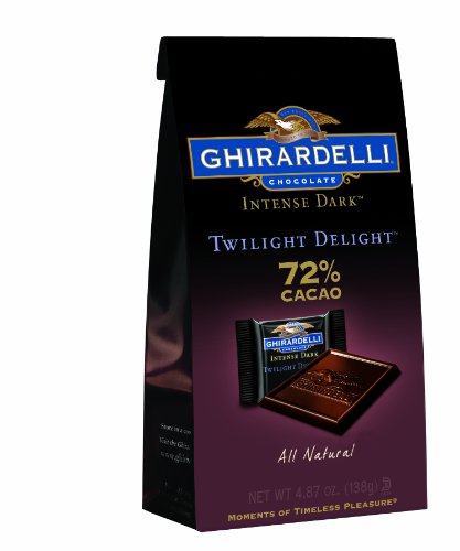 Ghirardelli Chocolate Intense Dark Squares, Twilight Delight 72% Cacao, 4.87-Ounce Bags (Pack of 8)