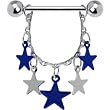 Blue Star Chain Dangle Nipple Ring