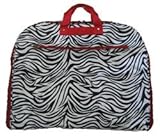 IMAGE OF Red Trim Black White Zebra Print Garment Bag Dance Cheer Luggage