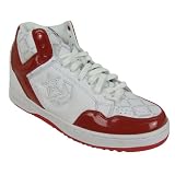 Mens Converse White Red Leather Hi Trainers Boots Shoes