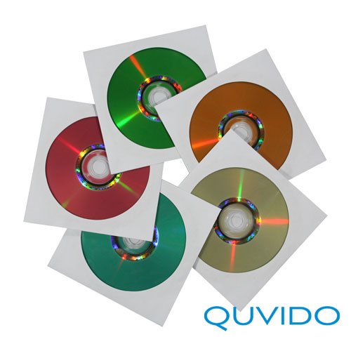 100 QUVIDO CD/DVD/Blu-ray Papierhüllen Weiß