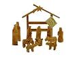 Olive Wood Childern's Nativity Set With Stable 4"H Figures
