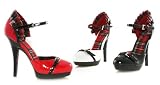 M-Merry D Orsay Pumps With Buckle Strap and Plaid Ruffle Trim High Heel Shoes