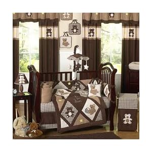 Teddy Bear Chocolate 9 Piece Crib Bedding Set