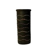 Chocolate Wave Vase Small Terracotta with Abaca twine, handmade