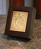 Dragon Moon Lithophane Shadow Box Cherry Finish Wood