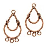 Real Copper Double Drop Chandelier Earrings 32.5mm (1 Pair)