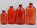 Oval Pharmacy Plastic Bottles with Child-resistant Caps. Amber Color 12oz Pack of 4