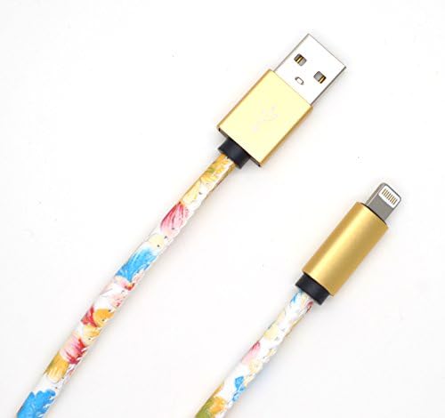 AiT Lighting cable [3.28 Ft/1 M] Leather Coating High Speed Super Durable Charging Cable Compatible with iPhone, iPad and More (Flower)