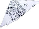 WHITE PAISLEY BANDANA 100% COTTON