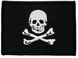Jolly Roger Edward of England Flag Embroidered Patch Pirate Skull Crossbones Iron-On Emblem
