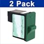 2 Pack Of Factory Remanufactured Dell T0529 (Lexmark 10N0016) Black Inkjet Cartridges