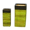 Square Ceramic Planters Set of 2 - Green
