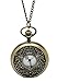 Souarts Antique Bronze Color Round Hollow Flower Pocket Watch