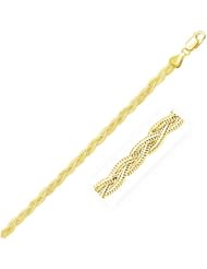 3.5mm 14K Yellow Braided Foxtail Anklet