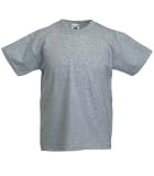 Fruit of the Loom Childrens Plain T Shirt in Heather grey Size 3-4